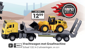 Top1Toys Vrachtwagen met Graafmachine aanbieding