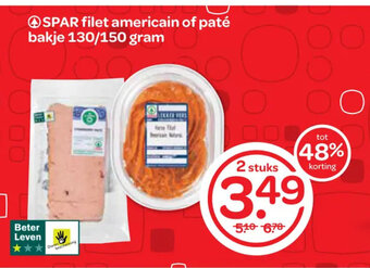 Spar Filet americain of paté bakje 130/150 gram aanbieding