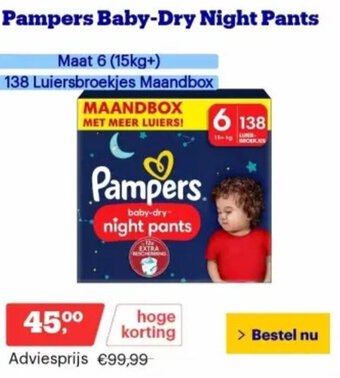 Bol.com Pampers Baby-Dry Night Pants aanbieding