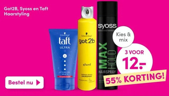 DA Got2B, Syoss en Taft Haarstyling aanbieding
