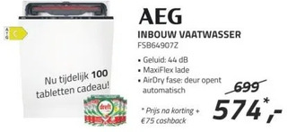 Obbink AEG INBOUW VAATWASSER FSB64907Z aanbieding