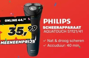 BoXXer PHILIPS SCHEERAPPARAAT AQUATOUCH S1121/41 aanbieding