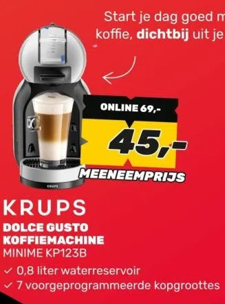 BoXXer KRUPS DOLCE GUSTO KOFFIEMACHINE MINIME KP123B aanbieding