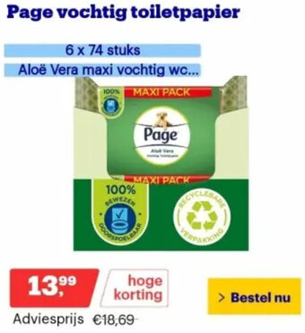 Bol.com Page vochtig toiletpapier aanbieding