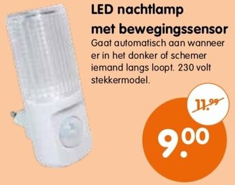 Plentyparts LED nachtlamp met bewegingssensor aanbieding