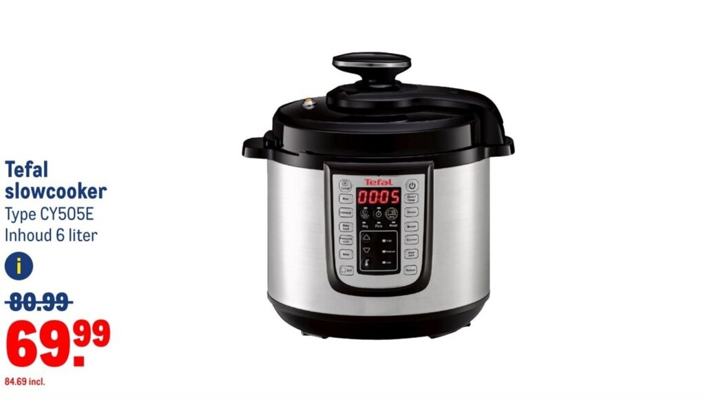 Tefal slowcooker Type CY505E aanbieding bij Makro