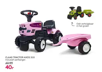 Prenatal Falk 'Claas axos 310' looptractor incl. aanhanger aanbieding