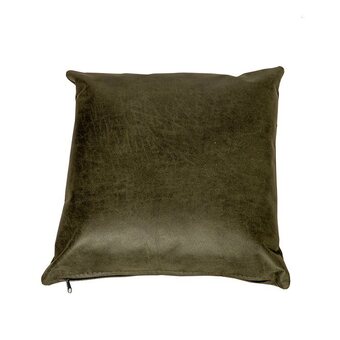 fonQ Bronx71 sierkussen kyla eco-leer olijfgroen 45 x 45 cm aanbieding