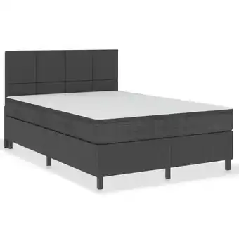 fonQ Vidaxl boxspring stof donkergrijs 180x200 cm aanbieding