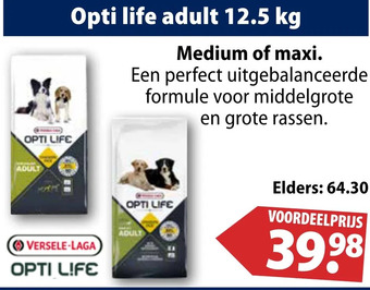 Huisdier Voordeelshop Opti life adult 12.5 kg aanbieding
