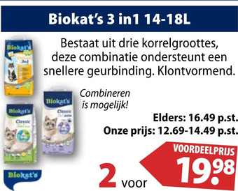 Huisdier Voordeelshop Biokat's 3 in 1 14-18l aanbieding