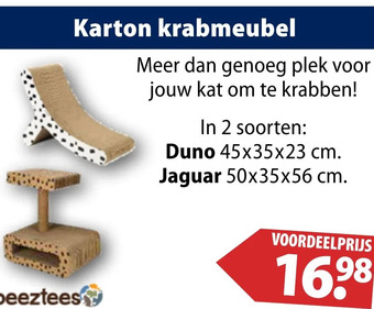 Huisdier Voordeelshop Karton krabmeubel aanbieding
