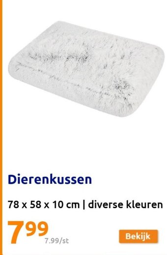 Action Dierenkussen 78 x 58 x 10 cm aanbieding