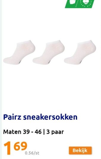 Action Pairz sneakersokken Maten 39-46 | 3 paar aanbieding
