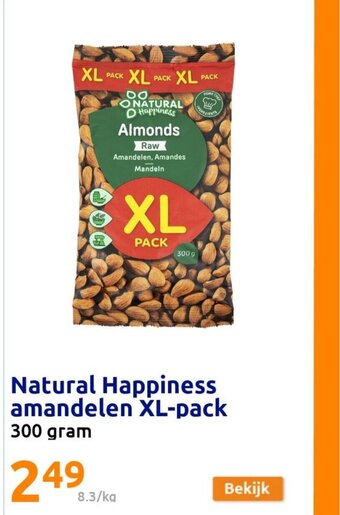 Action Natural Happiness amandelen XL-pack 300 gram aanbieding