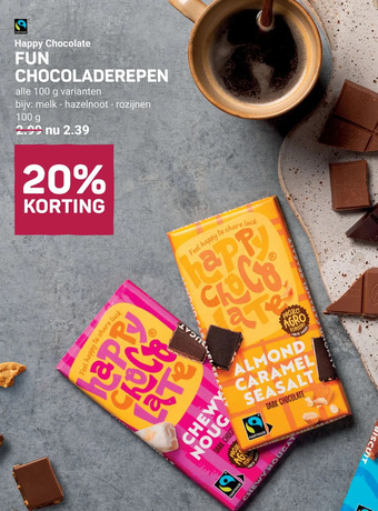 Ekoplaza Happy chocolate fun chocoladerepen aanbieding