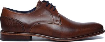 Bol.com Manfield - heren - cognac veterschoenen - maat 46 aanbieding
