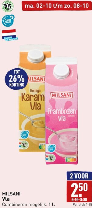 ALDI MILSANI Vla 1L aanbieding
