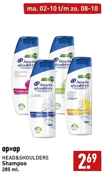 ALDI head& shoulders Shampoo 285 ml. aanbieding