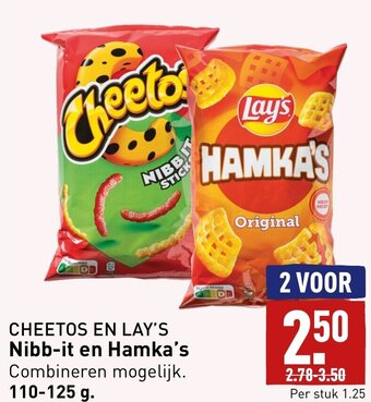 ALDI CHEETOS EN LAY'S Nibb-it en Hamka's  110-125g aanbieding