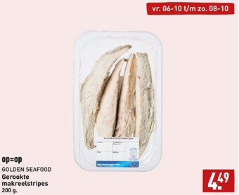 ALDI GOLDEN SEAFOOD Gerookte Makreelstripes 200g aanbieding