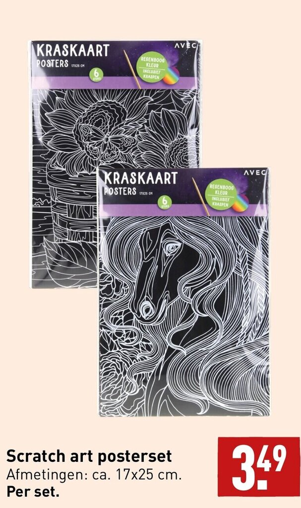 Scratch art posterset Per set aanbieding bij ALDI