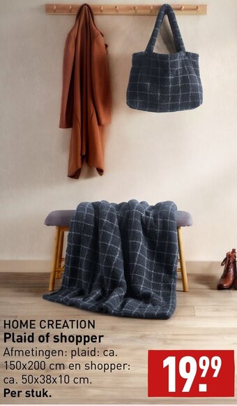 ALDI HOME CREATION Plaid of shopper aanbieding