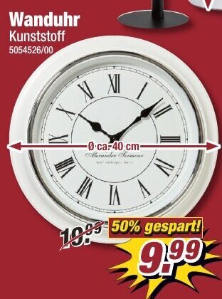 Poco Wanduhr Kunststoff aanbieding