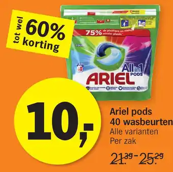 Albert Heijn Ariel pods 40 wasbeurten aanbieding