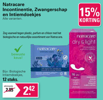 De Online Drogist Natracare Incontinentie, Zwangerschap en Intiemdoekjes aanbieding