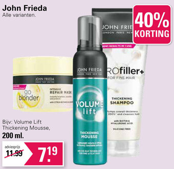De Online Drogist John Frieda 200ml aanbieding