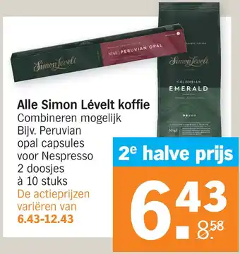 Albert Heijn Alle Simon Lévelt koffie aanbieding