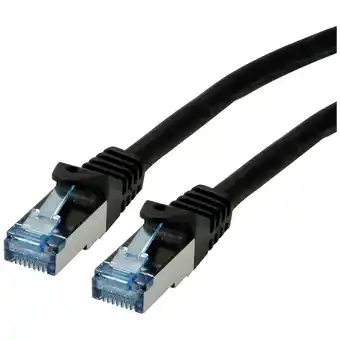 Conrad Roline 21.15.2975 rj45 netwerkkabel, patchkabel cat 6a s/ftp 0.30 m zwart afgeschermd (dubbel), halogeenvrij, vlambestendig 1 aanbieding