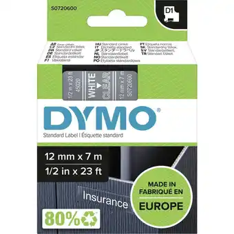 Conrad Dymo 45020 labeltape tapekleur: transparant tekstkleur: wit 12 mm 7 m aanbieding