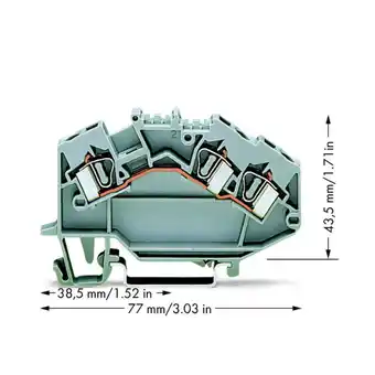 Conrad Wago 781-631 doorgangsklem 6 mm spanveer toewijzing: l grijs 50 stuk(s) aanbieding