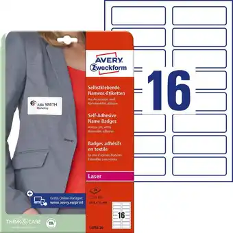 Conrad Avery-zweckform l4783-20 etiketten 88.9 x 31 mm acetaatzijde wit 320 stuk(s) weer verwijderbaar naametiketten, etiketten voor aanbieding