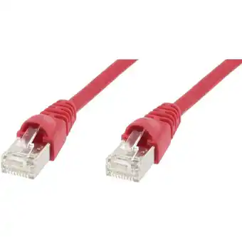 Conrad Telegärtner l00004a0056 rj45 netwerkkabel, patchkabel cat 6a s/ftp 7.50 m rood vlambestendig, snagless, vlambestendig, haloge aanbieding