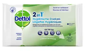 De Online Drogist Dettol 2in1 hygiënisch doekjes 12st aanbieding