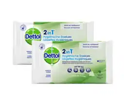 De Online Drogist Dettol 2in1 hygiënisch doekjes duo 2x12st aanbieding
