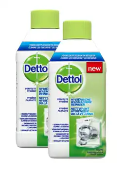 De Online Drogist Dettol hygiënische wasmachine reiniger duo 2x250ml aanbieding