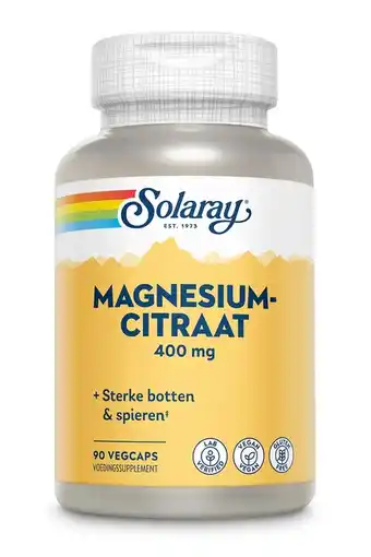 De Online Drogist Solaray magnesiumcitraat capsules 90cp aanbieding