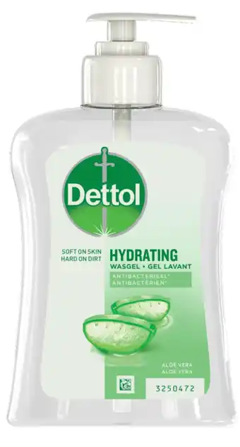 De Online Drogist Dettol hydraterende wasgel antibacteriëel - met aloe vera 250ml aanbieding