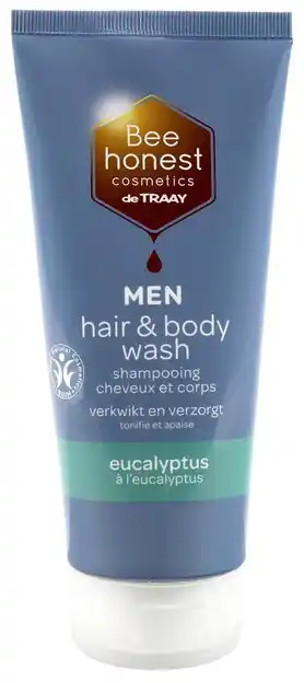 De Online Drogist Bee honest men hair & body wash eucalyptus 200ml aanbieding