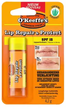 De Online Drogist O'keeffe's lip repair & protect lip balm 4,2gr aanbieding