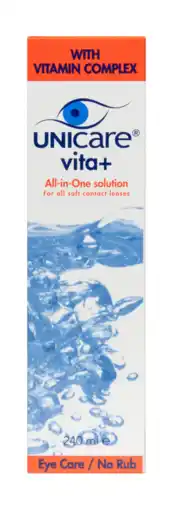 De Online Drogist Unicare vita+ alles-in-een vloeistof zachte contactlenzen 240ml aanbieding