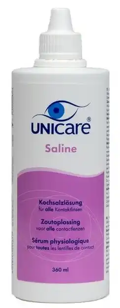 De Online Drogist Unicare saline lenzenvloeistof 360ml aanbieding