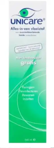 De Online Drogist Unicare alles-in-een vloeistof voor harde contactlenzen 240 ml 240ml aanbieding