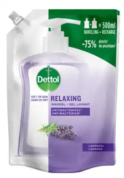 De Online Drogist Dettol refill handzeep relaxing lavender 500ml aanbieding