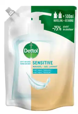 De Online Drogist Dettol refill handzeep sensitive 500ml aanbieding