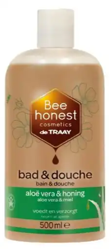 De Online Drogist Bee honest bad & douche aloë vera & honing 500ml aanbieding